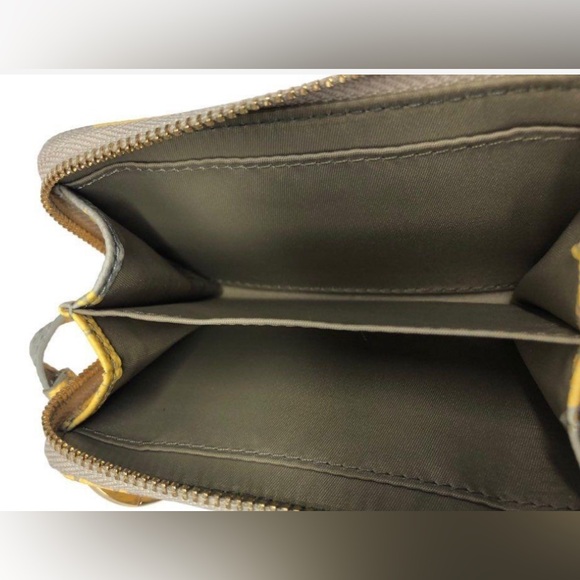 Tory Burch Robinson Mini Yellow & Grey Coin Purse - Picture 3 of 6
